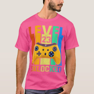 Retro Level 23 Unlocked 23rd Birthday Gaming Lover T-Shirt