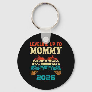 Retro Leveling Up To Mommy 2026 Pregnancy Announce Key Ring
