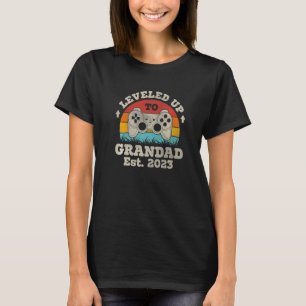 Retro Levelled Up To Grandad Promoted To Grandad 2 T-Shirt