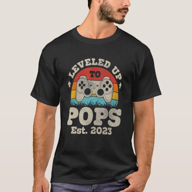 Retro Levelled Up To Pops Promoted To Pops 2023 T-Shirt (Front)