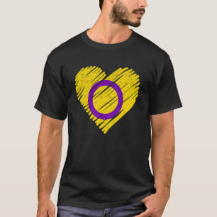 Retro Lgbtq Pride The Intersex Flag Heart T-Shirt