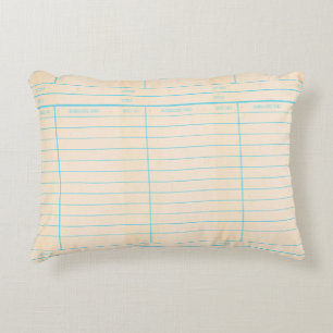 Retro Library Book Date Due Card Decorative Cushion
