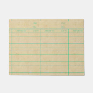 Retro Library Book Date Due Card Doormat