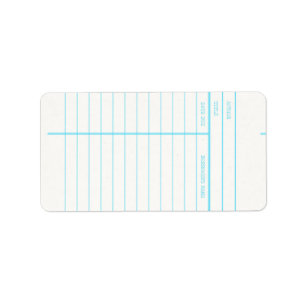 Retro Library Book Date Due Card Label