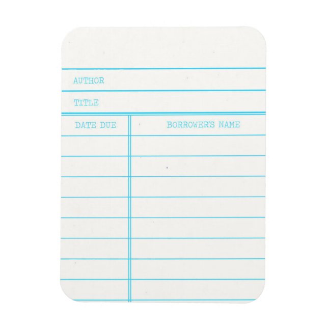 Retro Library Book Date Due Card Magnet (Vertical)