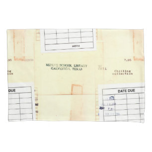 Retro Library Book Date Due Card Pillowcase