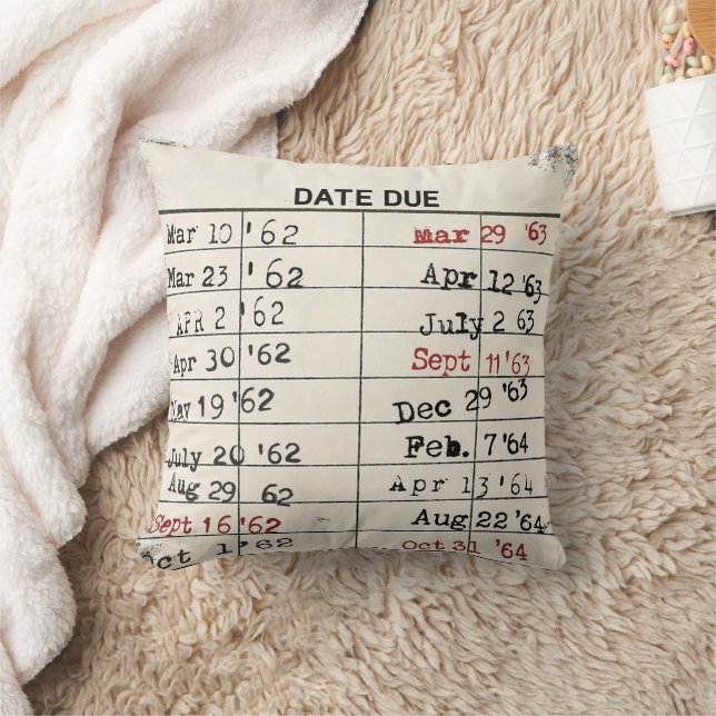 Retro Library Card Cushion (Blanket)