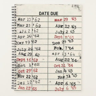 Retro Library Card  Planner