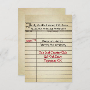 Retro Library Card Wedding Reception