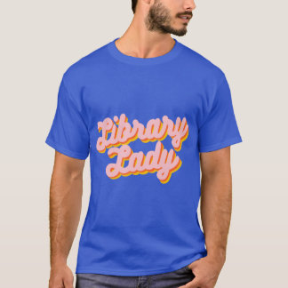 Retro Library Lady Design in Pink family T-Shirt