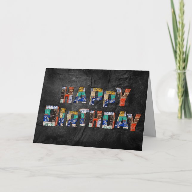 retro license plate birthday card (Front)