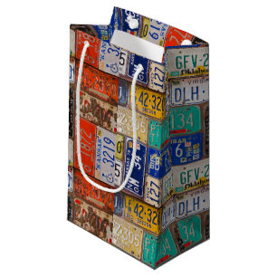 Retro License Plate collection Small Gift Bag