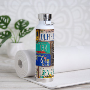 Retro License Plate Collection Water Bottle