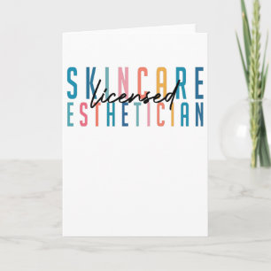 Retro Licensed Skin Esthetician Graduati Card