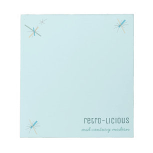 Retro-licious Mid-Century Modern Notepad - blue