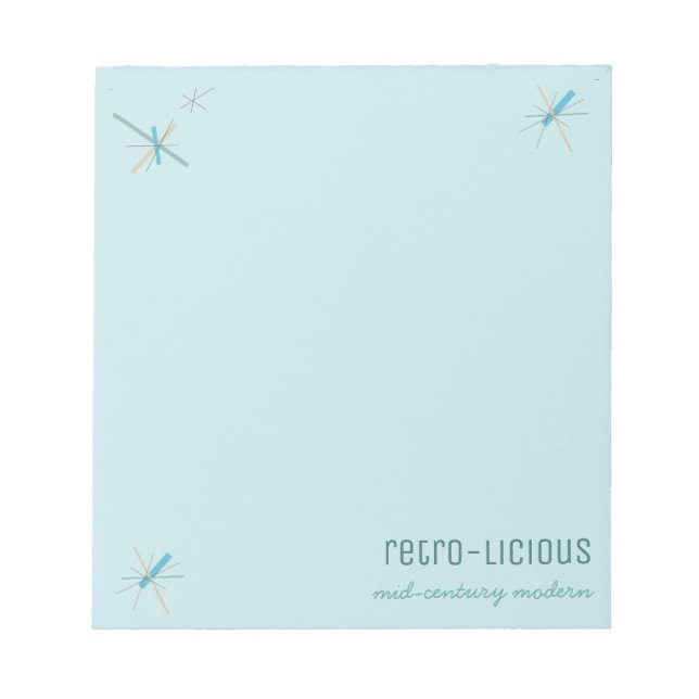 Retro-licious Mid-Century Modern Notepad - blue (Front)