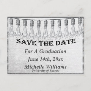 Retro Light Bulb Save The Date Announcement Postcard