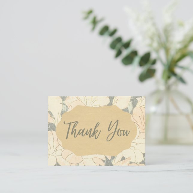 Retro Light Floral Print Card (Standing Front)