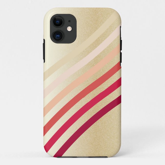 Retro Lightly Faux Gold Waves of Neutral to Red Case-Mate iPhone Case (Back)