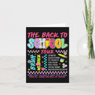 Retro Lightning Bolt Abcd Back To School Tour Teac Card