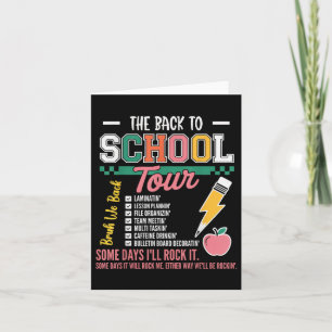 Retro Lightning Bolt Abcd Back To School Tour Teac Card