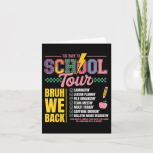 Retro Lightning Bolt Abcd Back To School Tour Teac Card