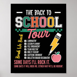 Retro Lightning Bolt Abcd Back To School Tour Teac Poster