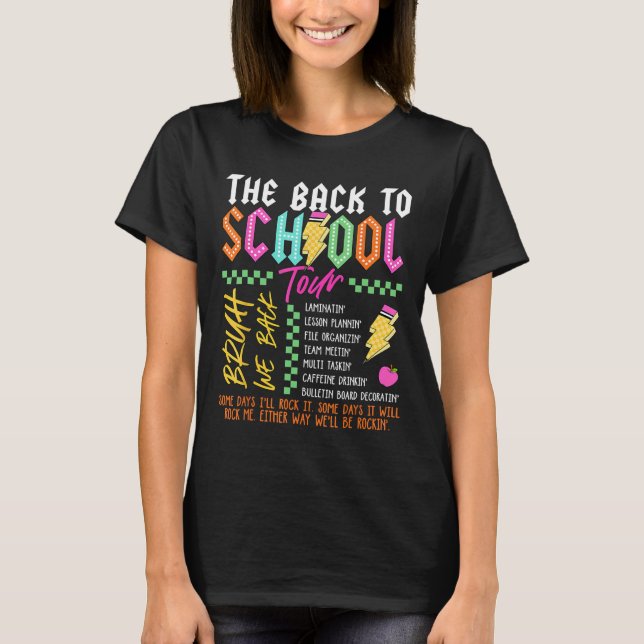 Retro Lightning Bolt Abcd Back To School Tour Teac T-Shirt (Front)