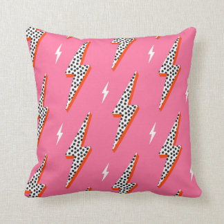 Retro Lightning bolt thunder flash red Fabric Cushion