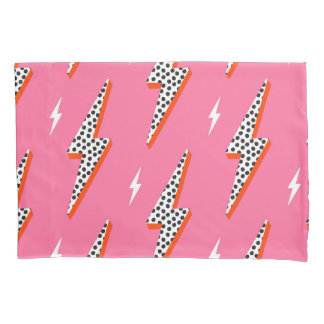 Retro Lightning bolt thunder flash red Fabric Thro Pillowcase