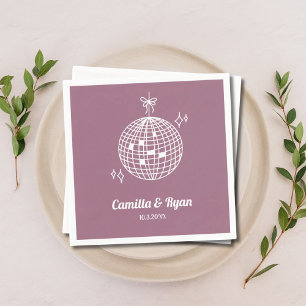 Retro Lilac Purple Disco Wedding Decor Napkins
