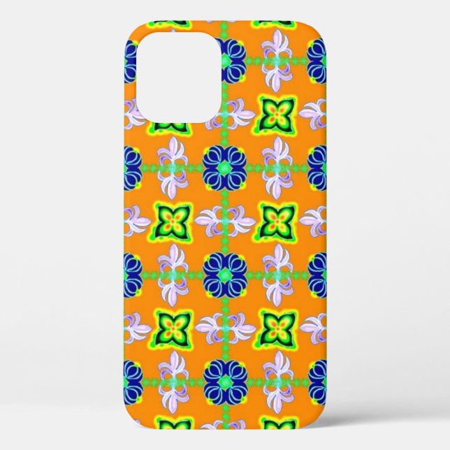Retro lily and Daisies on yellow Case-Mate iPhone Case (Back)