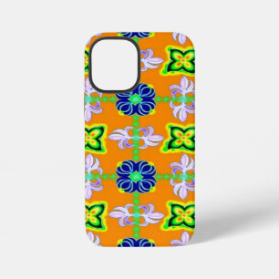 Retro lily and Daisies on yellow iPhone 12 Mini Case