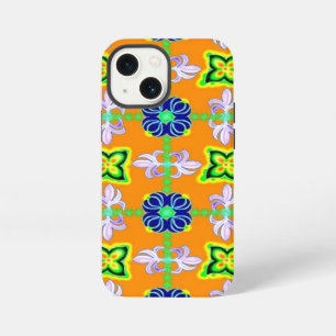 Retro lily and Daisies on yellow iPhone 13 Mini Case
