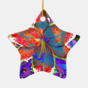 Retro Lily Ceramic Tree Decoration