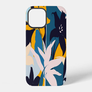 Retro Lily Flowers Seamless Pattern iPhone 12 Case
