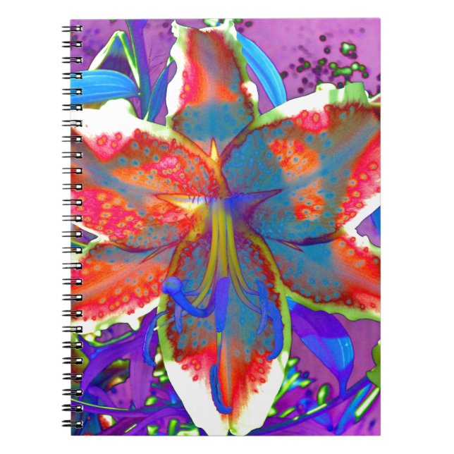Retro Lily Spiral Notebook (Front)