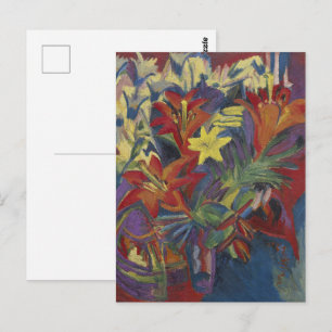 Retro Lily Tapestry Postcard