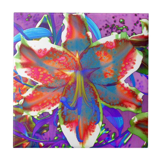 Retro Lily Tile (Front)