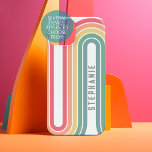Retro Line Arch Pastel Rainbow Colours Script Name Samsung Galaxy Case<br><div class="desc">A funky line arch pattern with pastels - blue, green, yellow, orange and red. The retro design includes curves and lines in thick colours. Add your name or delete the text for a fun retro cover. The name is a trendy outline font in grey. If you click on the customise...</div>