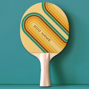Retro Line Arch with Earthy Colors - Custom Name Ping Pong Paddle
