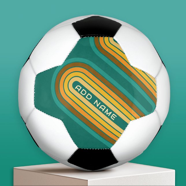 Retro Line Arch with Earthy Colours - Custom Name Soccer Ball (Custom Soccer Ball)