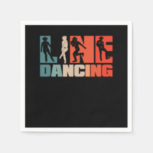 Retro Line Dancing Vintage Western Country Dance Napkin