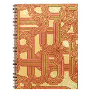 Retro lines. Abstract hand drawn grunge illustrati Notebook