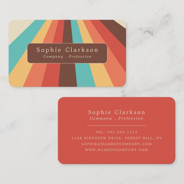 Retro Lines Business Card (Front/Back)