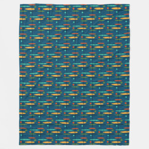 Retro Lines Fleece Blanket