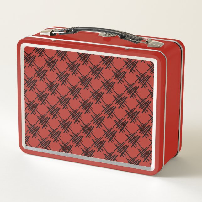 Retro Lines Metal Lunch Box (Back)