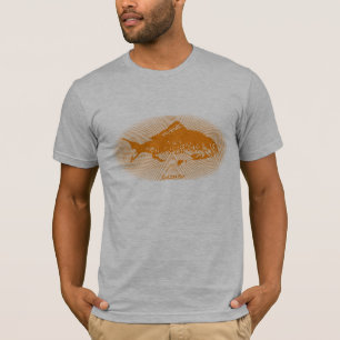 Retro Lines Orange Fish T-Shirt