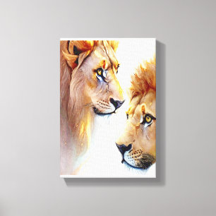 Retro Lions Art - Classic Wildlife Wall Art