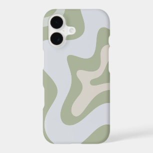 Retro Liquid Swirl Abstract Pattern in Sage Green